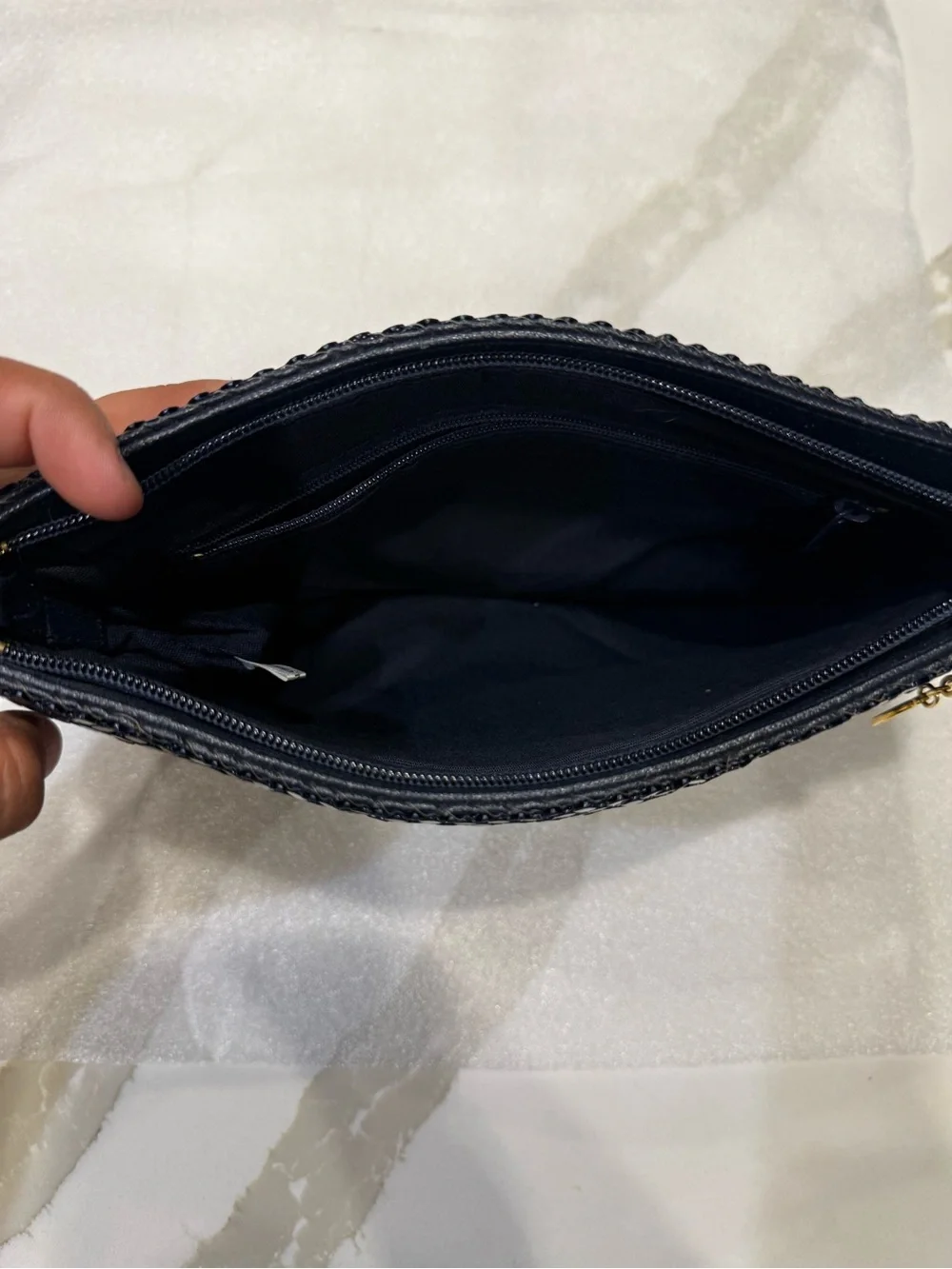 Vintage American Eagle Outfitters Evening Sequin Clutch Bag - Navy